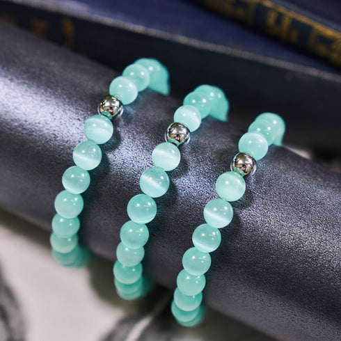 Sarcelle | Argent sterling .925 | Bracelet en verre du Cheshire